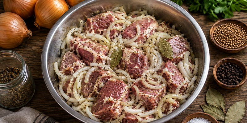 Баранина в луковом маринаде